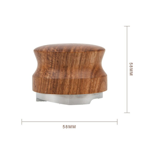 53mm Rostfritt Stål Kaffe Duk Pulver Enhet Tre-bladig Kaffe Maskin Huanghuali Halkskydd Pressning Pulver Enhet