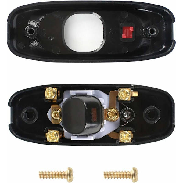 6 stk Lampeknapp, Vippebryter 250V 10A Ledningsledning Vippbryter Mellombryter med Led-indikator (Svart) HIASDFLS
