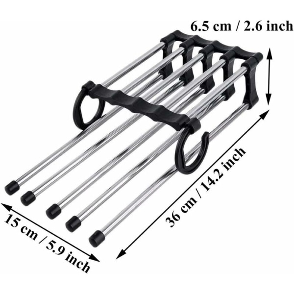 2 Stykker Buksestativer, Pladsbesparende Stativ, Flere Buksestativer, Rustfrit Stål Multifunktionelt Foldbart Skridsikker Jeansholder til Jeans, Bukser