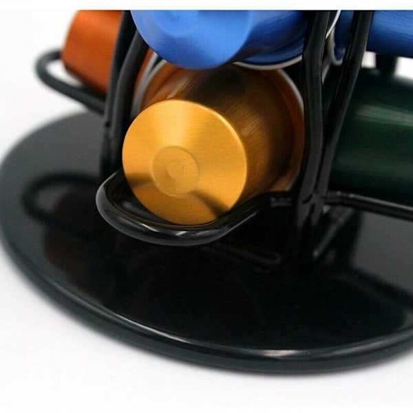 Nespresso Kapselholder, 360 Graders Roterende Nespresso Kaffeekapselholder, Svart Nespresso Kapseldispenser Rekkevidde 40 stk, Nespresso Kapsel