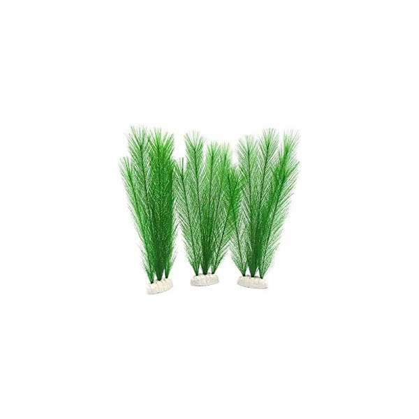3 stk akvariedekorasjoner fiskebolle 30CM/11\" kunstige grønne vannplanter