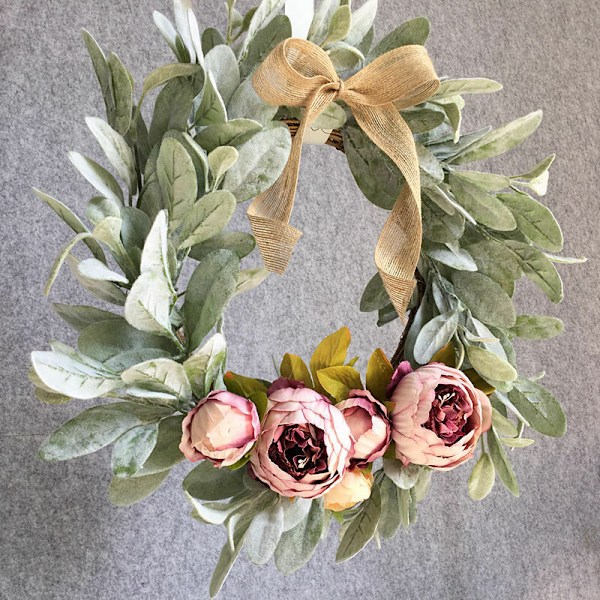 Peony Kunstige Blomsterkranser Dør Perfekt Kvalitet Simulering Simulering Blomsterkrans for Bryllupsdekorasjon
