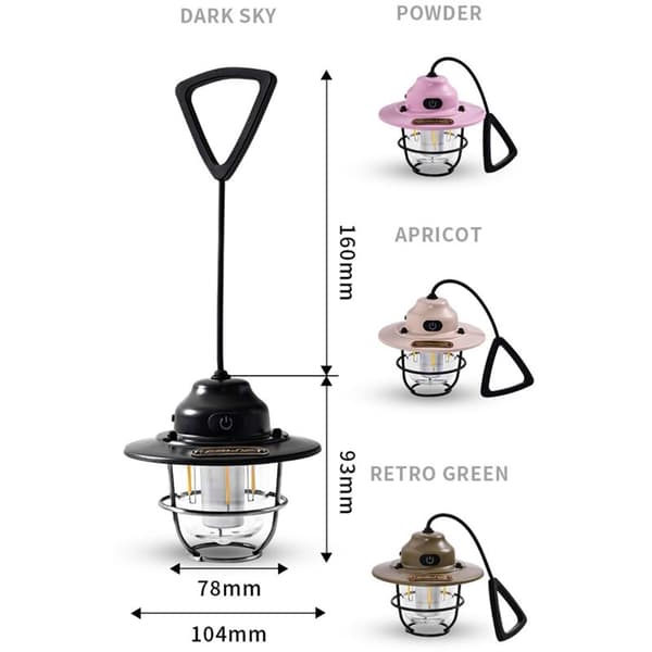 2000Mah utendørsbelysning Camp Light USB oppladbar Retro Horselight Camp Light LED Camp Light (Beige)