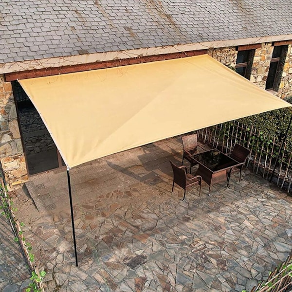 Beige Skyggedug Rektangulær Skygge Sejl 90% UV-Resistent Åndbar og Holdbar Skyggedug til Drivhus Pergola Have Swimmingpool 3mx8m(9.8x2