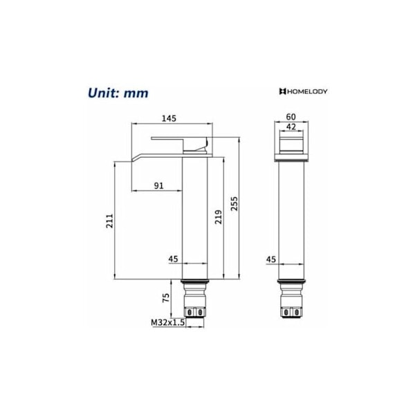Vattenfall Badrumsblandare Hög Pip Basin Mixer Krom Basin Kranar Modern Design..