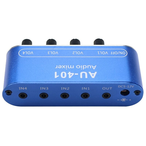 Stereo Mixer (4 indgange, 1 udgang) Individuelt styret DIY-kort Hovedtelefonforstærkerboks Dc12V
