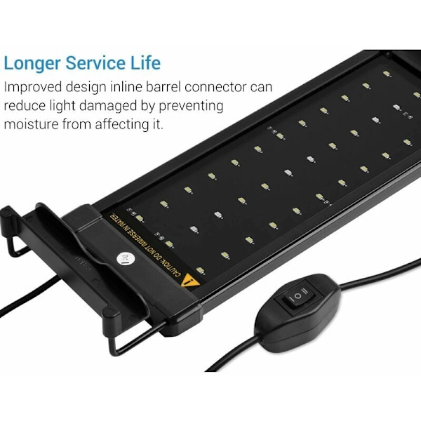 ClassicLED Akvarielys, LED-lys for ferskvannsakvarium, Akvariumplantelys, 2 moduser LED-lampe for akvarium, 40 cm, 6W, 7000K