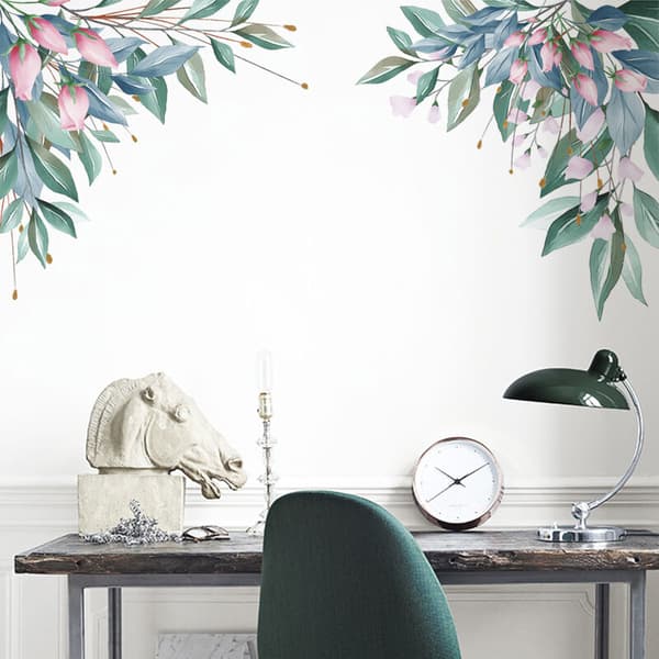 Blommor Väggdekaler för Vardagsrum Sovrum Väggdekor PVC-ark Väggdekaler Konst Murmålningar Affisch Heminredning