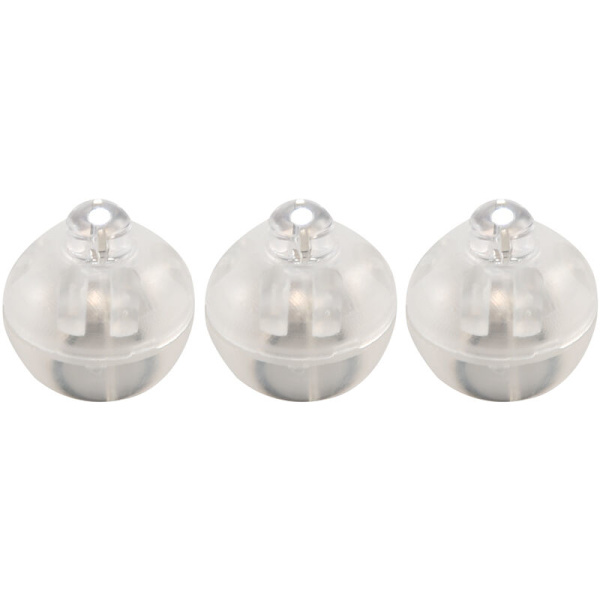 100 stk./parti 100 x runde LED-flashkuglelampe ballonlys lang standbytid til papir lanterne ballonlys bryllupsfest dekoration hvid