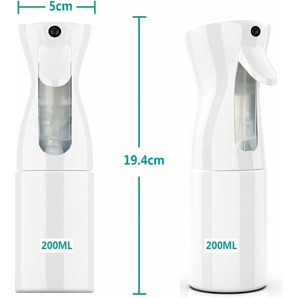 Hårsprayflaska, 200 ml hårstylingspray ultrafint hårdimma återanvändbart hårverktyg hårspray för frisör, växter, blommor-