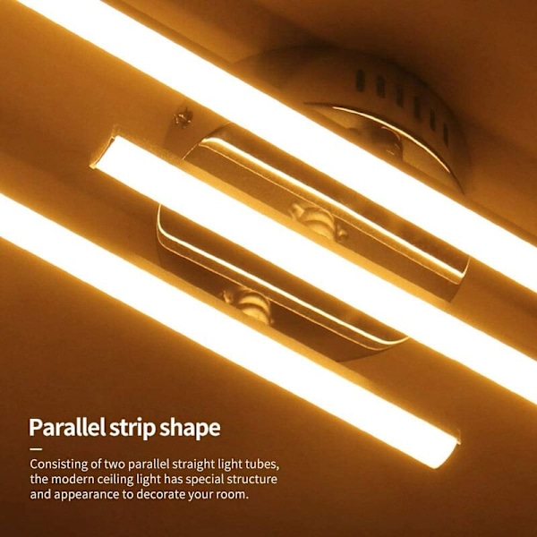 LED Loftlampe, 21W Moderne Parallel Strim Design Loftlampe med 3 Parallel Strim Lys til Stue Soveværelse Spisestue