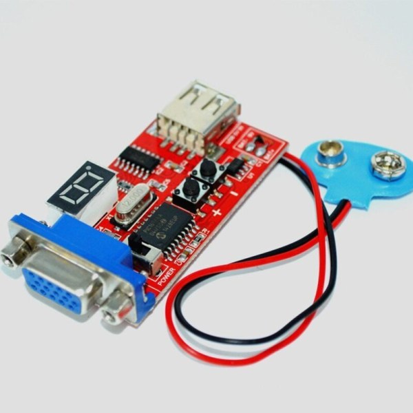 DC 9V/DC 7-12V VGA-generaattori-testeri LCD 15 lähtösignaalia USB-akku kaksoisvirtalähdemoduuli 15 eri signaalilla