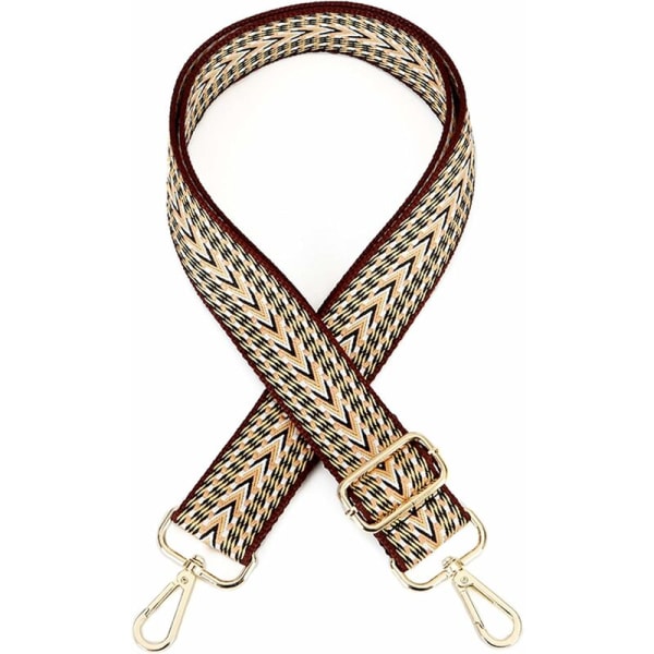 Shoulder strap for women, adjustable replacement belt, gold clasp (brown) -