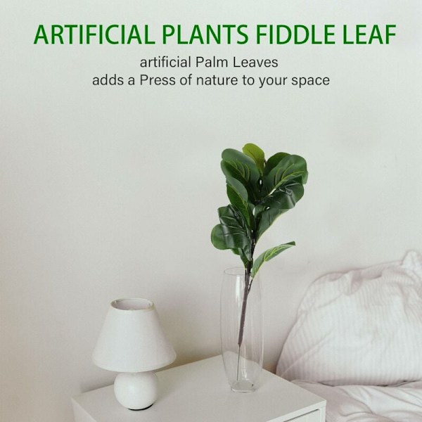 Konstgjorda växter Fiddle Leaf Fig Fake Ficus Lyrata Tree Fake Green Bushes Greenery för trädgård Veranda Fönsterlåda Dekor