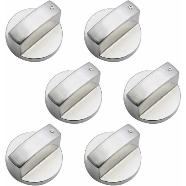 6 Pieces Universal Metal Control Knobs Gas Stove Knob 6mm Universal Control Knobs Stove Knob for Gas Stove Cooker Oven Hob