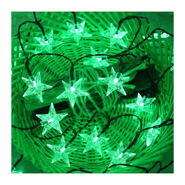 Sun Star -valosarja, aurinkokäyttöinen ulkoilmavalosarja Solarstar -valosarja ulkokäyttöön, vedenpitävä (6 m, 30 LED, vihreä)