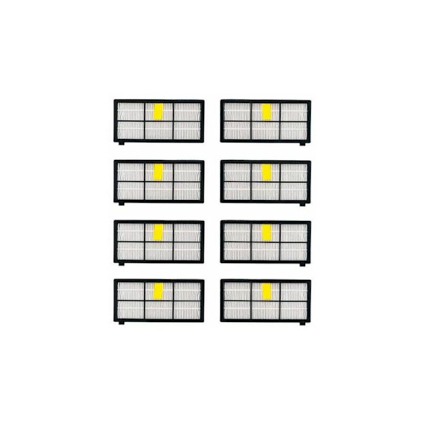 8 stk. Erstatningsfilter for iRobot Roomba 980 880 870 800 HEPA-filter [8 STK] Støvsugerfiltersett