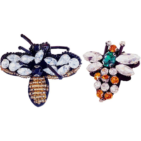 Cool Bees Manuel Rhinestone Perleplaster Sy På Mode Krystal Perleplaster Til Tøj Taske Sko Dekoration Sød Plaster Hvid