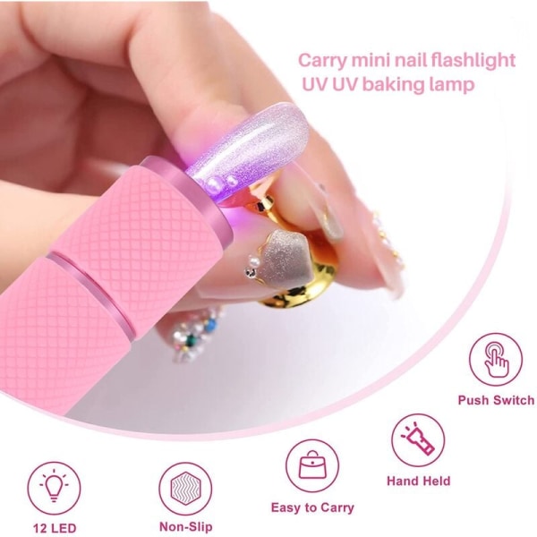 9 LED UV-neglelampe, professionel tørretumbler gel-hærdende lommelygte håndtørrer lommelygte professionelle neglekunstværktøjer,