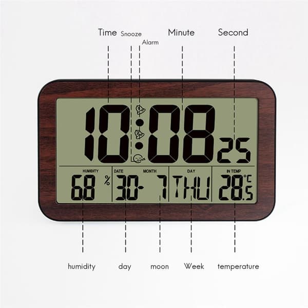 2 st Digital Väggklocka Stor Skärm Elektronisk för Studentbord Display Väckarklocka B