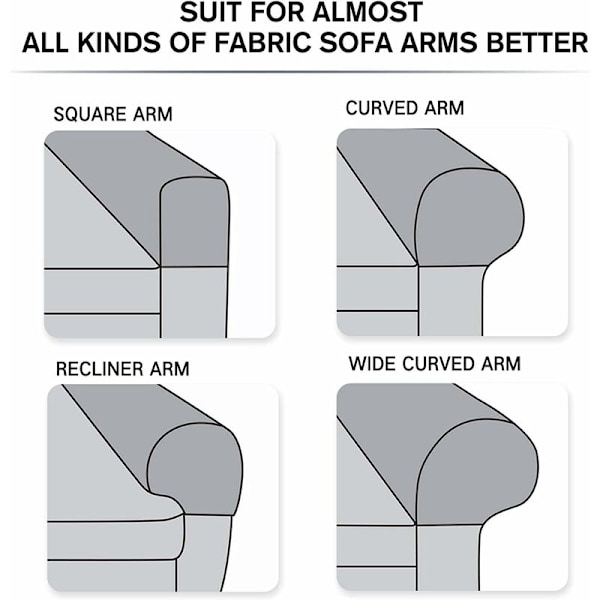 Universal Armlæn Beskytter, Polyester Fiber Armlæn Betræk Sofa, Bedre Beskyttelse Af Din Sofa Arm Mod Slid Stræk Armstol Betræk (2 stk, Sort)