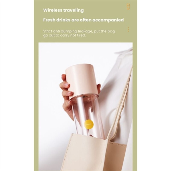 Bærbar Blender Personlig Juicer Frugtkop Appelsin Juicer Smoothie Blender Køkken Tilbehør Værktøjer, Pink