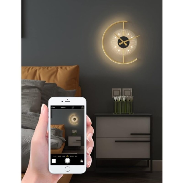 Lätt LED-väggklocka, 3-nivåers dimbar digital väggklocka, stora siffror - väckarklocka för sovrum, kontor, väckarklocka, hängande väggklocka (Colo