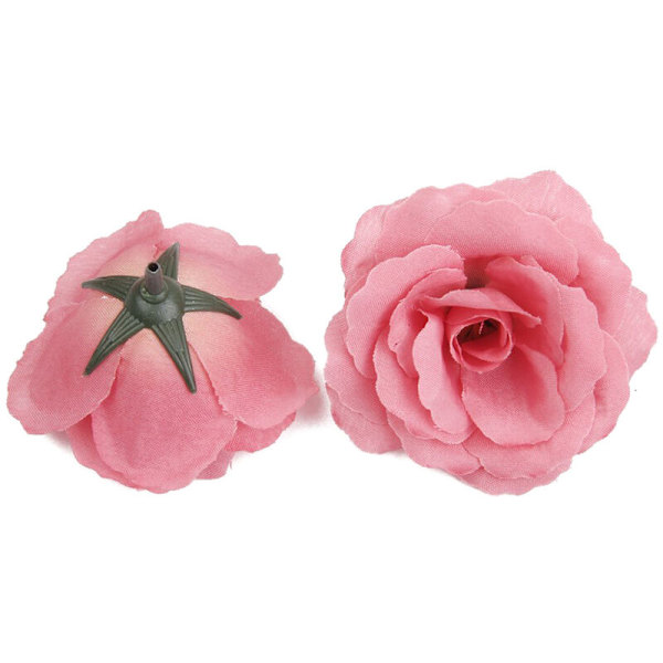 20 stk Kunstige Rose Blomster DIY Bryllupsdekorasjon Diameter 65mm - Rosa