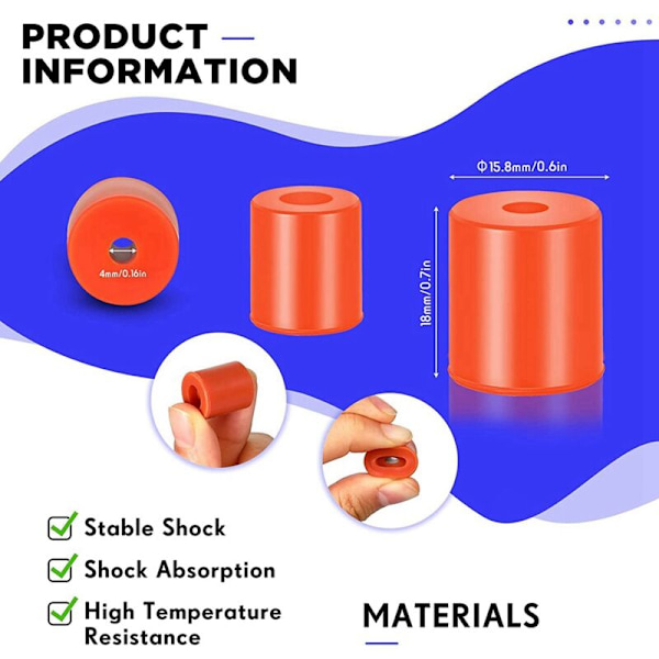12 stk 3D-printer Opvarmet Seng Silikon Nivellerings Puder Varmebestandig Solid Sengsstøtte Kompatibel med -10 3 Connect