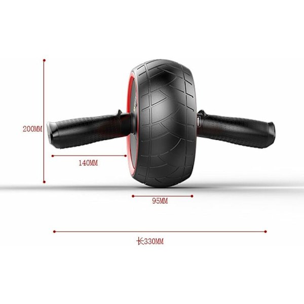 Abdominal Wheel AB Wheel Øvelsesrulle med tyk måtte til knæ-