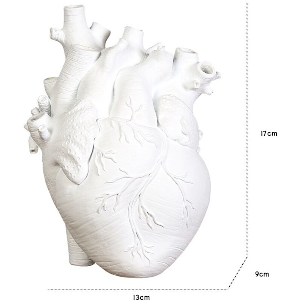Anatomisk Hjärta Vas, Harts Blomkruka Skulptur Modern Kontor Hem Sovrum Skrivbords Dekorationer