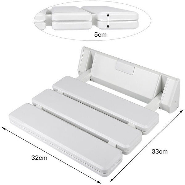 Taitettava suihkutuoli alumiinista ja ABS:stä, 330 x 320 x 70 mm