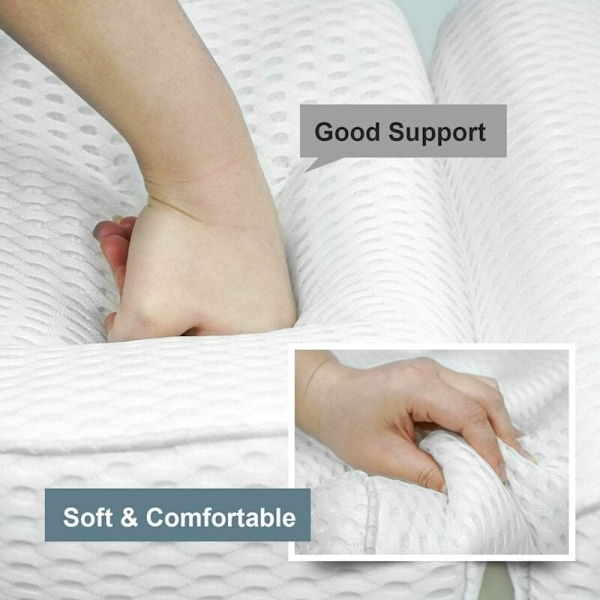 Ergonomisk badepute med nakke- og ryggstøtte - Komfortable badekarputer for avslapnings pute med 4D Air Mesh Spa badekar med sterk sugeevne