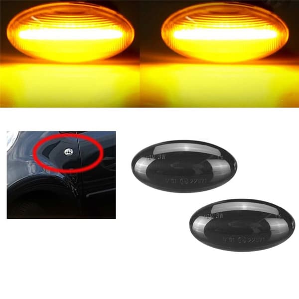 4 stk. LED-sidemarkørlys til bil, sideblinklys til 307 206 207 407 107 C1 C2 C3