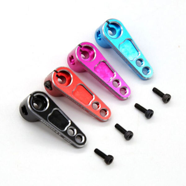 25T CNC Aluminium Servo Styrearm for TRX4 RC Truck, Svart