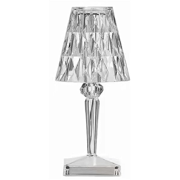 Bordlampe med krystall, LED-lyslist, 3 farger, berøringsfølsom, oppladbar, dimmbar, nattlampe for soveromsinnredning