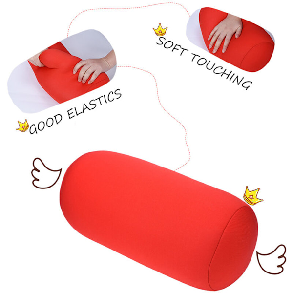 Mikro Mini Mikropärla Ryggkudde Rullkudde Resa Hem Sömn Nackstöd Röd