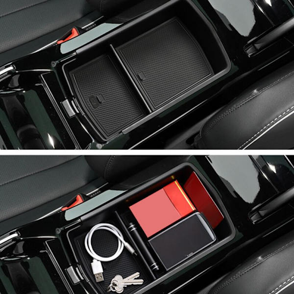 För ID.4 ID4 Center Console Armrest Förvaringslåda Hållare Organizer Interiör Insatsbricka Tillbehör