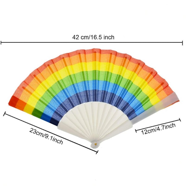 20 kpl sateenkaari-tuulettimet Värikkäät taittuvat käsikäyttöiset tuulettimet Kesäasusteet Sateenkaarijuhlat Koristelu