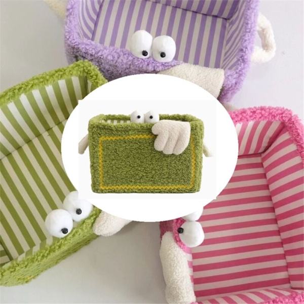 Monster Fällbar Förvaringskorg Hem Ins Nisch Design Förvaring Snacks Kosmetika Organisation Present Grön