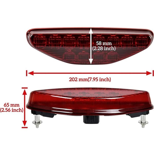 Røget sort LED baglygte til stopbremse TRX450R TRX450ER 2006-2014