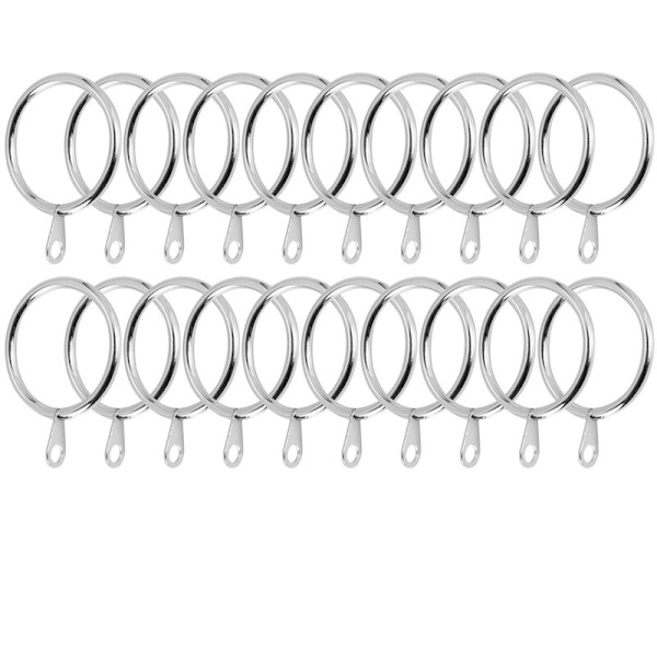 40 st metallgardinringar för gardiner och stänger, glidande öljettring för 32 mm innerdiameter (silver)