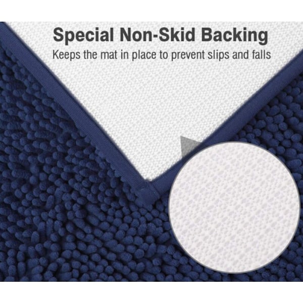 Absorberende Bademåtte Antislip Badeværelsesgulvmåtte Tyk Fluffy Brusemåtte Blød Mikrofiber Maskinvaskbar til Køkken, Toilet, Brusebad Exit (50x80cm Na