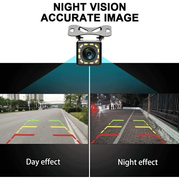 Universal 170° 12 LED Ryggekamera Vanntett Høydefinisjon Natt Syn Parkering