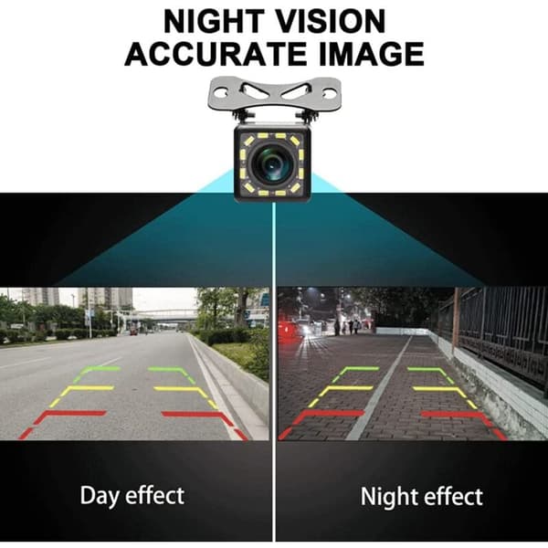 Universell 170° 12 LED Backkamera Vattentät Hög Definition Nattvision Parkering