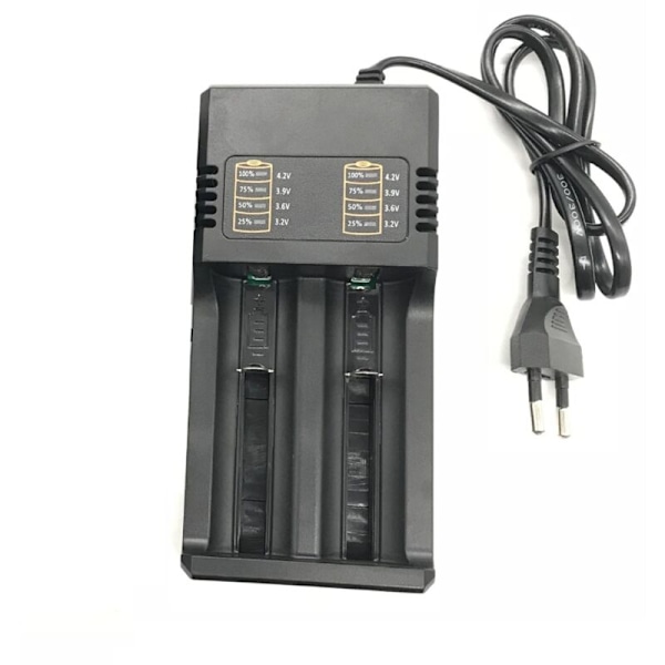 2 Slots 3.7V 18650 16340 Li-Ion Batterilader 14500 Genopladelig Batterilader Li-Ion 18650 Batterilader EU Stik