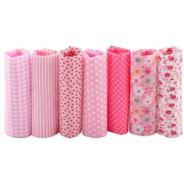 7 stykker blandet farge håndlaget lappeteppe/undervisningsklut/nullklut/fille/innpakningsklut 50X50Cm