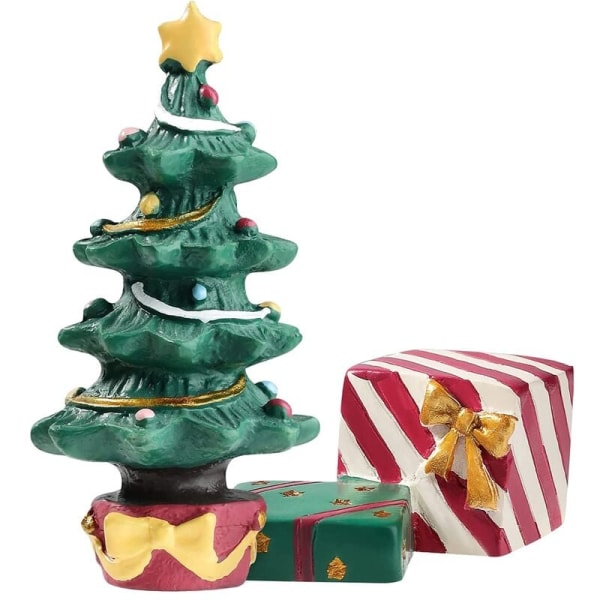 Christmas Aquarium Decoration Christmas Tree Present Box Miniature Resin Landscape Ornaments for Aquarium Supplies