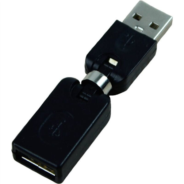 4x Svart USB 2.0 Han till 360 Graders Rotationsvinkel Förlängningsadapter