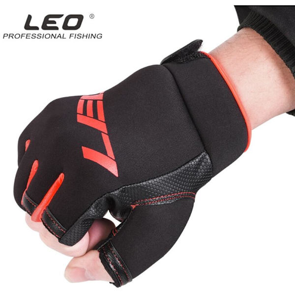Fiskeri Vinter Sport Læder Fiskeri 3 Halvfingre Elastisk Anti-Slip Bløde Fiskeri Fingre til Camping